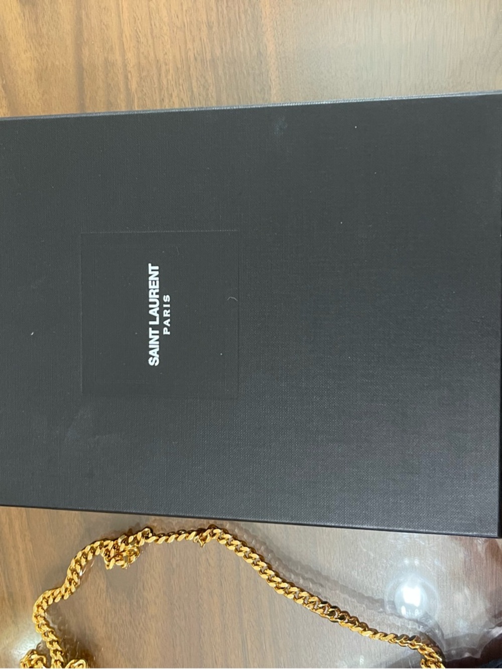 Saint Laurent Black Leather Chain Crossbody with gold chain - Picture 8 of 8